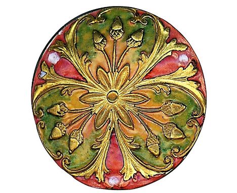 1 Large 19th century pink and green tri design enamel button!This is an exquisite button and with so many competition uses. I
