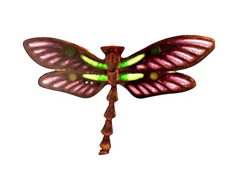 1 Large 20th century silver and Plique A Jour Dragonfly buttonThis stunning and colorful example for Plique A Jour enamel was