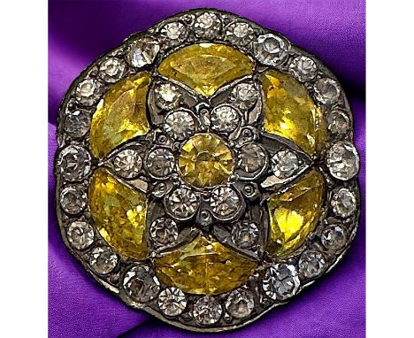 1 Large late 18th century Georgian jeweled button. These striking examples of Georgian jewels are always desirable among coll