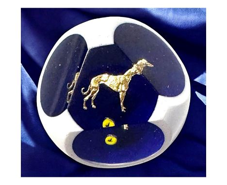 1 Small 20th C. faceted overlay pictorial paperweight button. Here is a beautiful example of the fine work that the late John