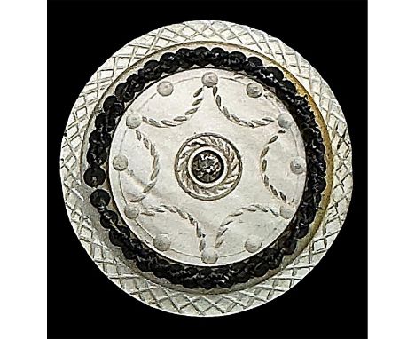 1 Large 18th century Passamentrie and pearl with paste jewel. Here is a rare engraved pearl from the 18th century. The pearl 