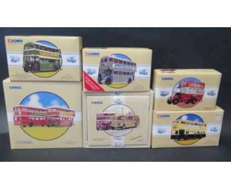 Eight Corgi Classics 1:50 Scale Model Buses and Coaches Boxed 