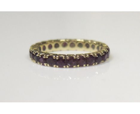 A Ruby 25 Stone Full Eternity Ring, size 0, 2.2g 