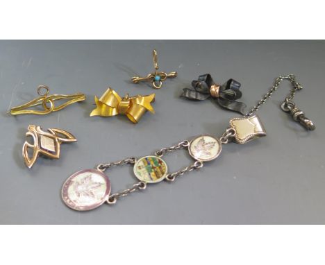 A Silver and Enamel CALGARY Clip and other oddments 