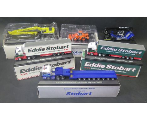 Six Atlas Editions Eddie Stobart 1:76 Scale Models Boxed (one missing end flap) 
