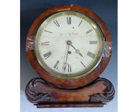 A William IV Mahogany Cased Single Fusee Bracket Clock Jish. H. Job, 7.25" dial. Not tested 