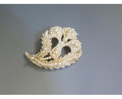 A Georgian Pearl Foliate Spray Brooch, 54mm 