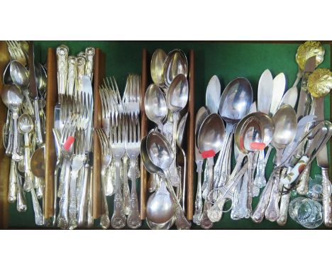 A Selection of Electroplated Silver King's Pattern Flatware 