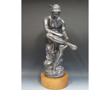 A 19th Century Spelter Model of Hermes, 46cm. A/F 
