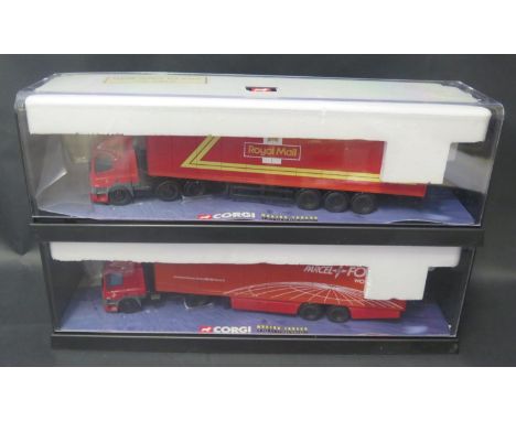 Two Corgi 1:50 Scale DAF 85 Series Lorries Including Royal Mail and Parcel Force Boxed 