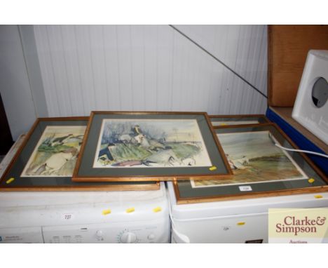 A set of five hunting prints by Richard Seal Weatherby