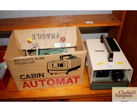 A cabin automat slide projector and accessories