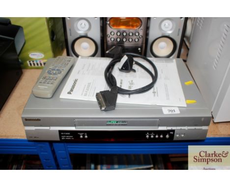 A Panosonic video cassette recorder