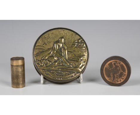 A 19th century gilt brass cased set of fifteen counters, commemorating the battles of the 'Marquis of Wellington', the exteri