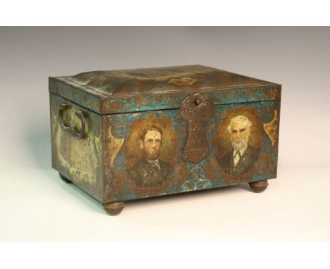 A mixed group of collectors' items, including a Cooperative Wholesale Limited biscuit tin, width 26cm, three steel bullet mou