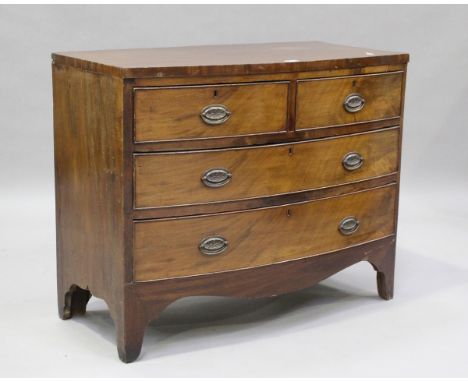 An early Victorian mahogany bowfront chest of two short and two long drawers, on bracket feet, height 79cm, width 98cm, depth