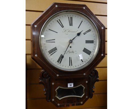 An antique rosewood encased pendulum wall clock inscribed Samuel of Neath Condition reports provided on request by email for 