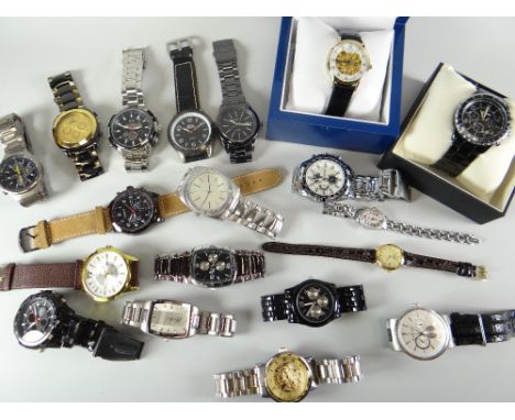 A parcel of approximately eighteen gentleman's wristwatches including two boxed Rotary Condition reports provided on request 