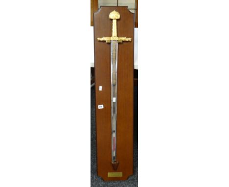 Wilkinson sword, inscribed 'The sword of Charlemagne' on plaque  Condition reports provided on request by email for this auct