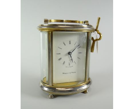 A Mappin &amp; Webb polished brass carriage clock Condition reports provided on request by email for this auction otherwise i