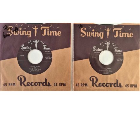 PLAY BOY THOMAS - SWING TIME RECORDS 7" RARITIES. A superb pack of 2 7" blues/ R&amp;B rarites by Play Boy Thomas on LA label
