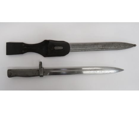 Imperial German M88/98 All Steel Ersatz Bayonet 12 1/4 inch, single edged blade.  Narrow fuller.  Rear edge with Inspection s