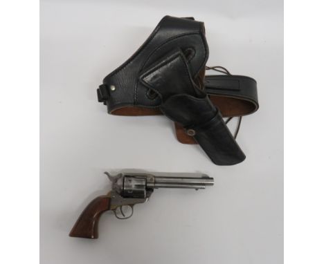 Deactivated Colt Style Single Action Army Revolver 9 mm, 5 1/2 inch barrel.  The top marked “Armi Jager Italy”.   Side ejecto