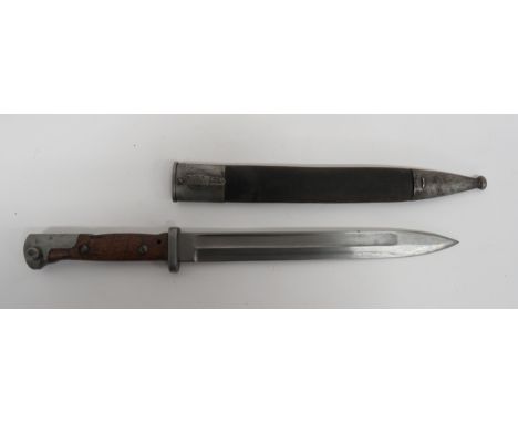 Imperial German Seitengewehr M1884/98 1st Model Bayonet 10 inch, single edged blade with wide fuller.  The forte with maker “