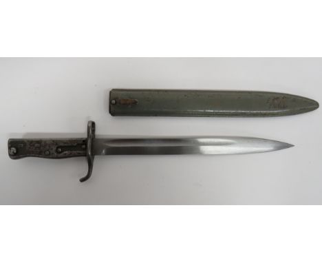 Imperial German M88/98 All Steel Ersatz Bayonet 12 1/4 inch, single edged blade with wide fuller.  Back edge with Inspection 