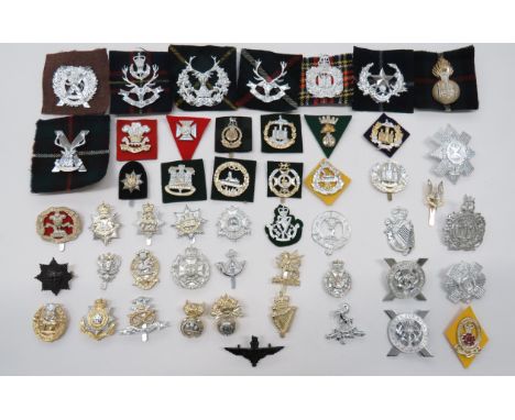 Selection of Infantry Anodised Cap Badges including QC Black Watch ... Scottish Rifles ... Seaforth Highlanders ... QC KOSB .