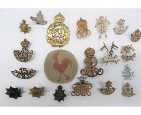 Small Selection of Indian Badges including cast bi-metal 13th Lancers ... Cast white metal Central Indian Horse ... White met