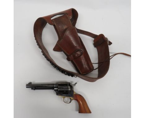 Deactivated Colt Style Single Action Army Revolver 44.40, 5 1/2 inch, blued barrel.   The top marked “Uberti &amp; C Gardone 