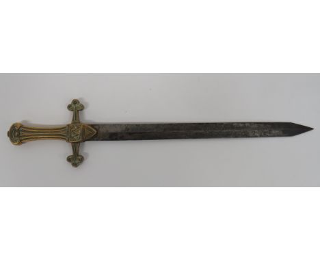 1856 Pattern MKI Drummer’s Sword Middlesex Reg 18 1/2 inch, double edged spear point blade.  Edge of forte with broad arrow s