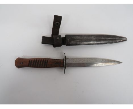 Imperial German Combat Trench Knife 5 3/4 inch, single edged blade with sharpened back edge point. Forte with Inspection stam