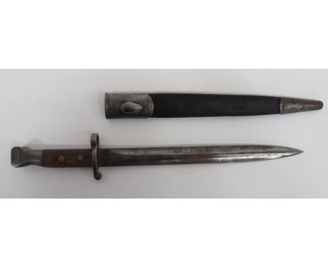 1888 Pattern MKI 2nd Type Bayonet 12 inch, double edged blade.  The forte with a variety of date stamps starting a “2/90”.  S