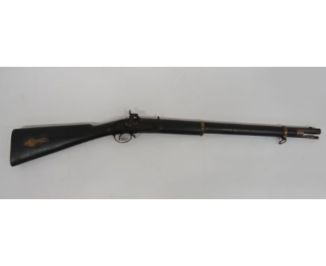 19th Century Indian Military Pattern Percussion Musket 14 bore, 25 inch, smoothbore, octagonal barrel.  Steel lock plate and 