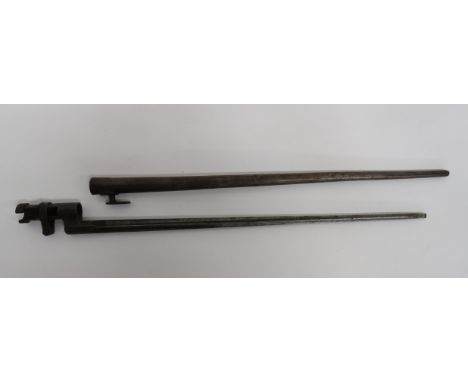 German Used Russian Mosin Nagant M1891 Socket Bayonet 17 inch, hollow ground, cruciform blade. Steel socket with swivel locki