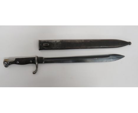 Imperial German Seitengewehr M1898/05 Sawback Removed Bayonet 14 1/2 inch, single edged blade widening towards the point.  Re