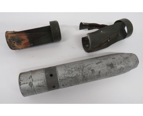 WW2 German Inert Incendiary Bomb good clean example.  Tubular, alloy body with removable end marked “AZ 8312* 299a RhS143.K” 