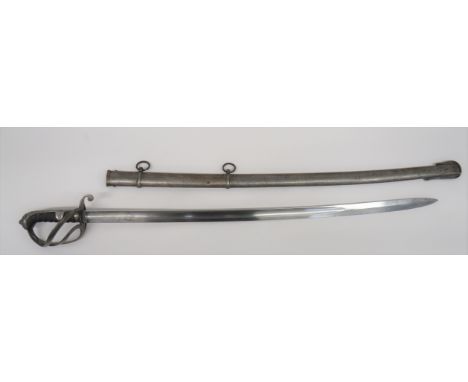 Scarce Regimentally Stamped 1821 Pattern Light Cavalry Trooper’s Sword 35 1/2 inch, single edged, slightly curved blade with 