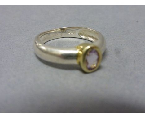 Silver and Amethyst set ring