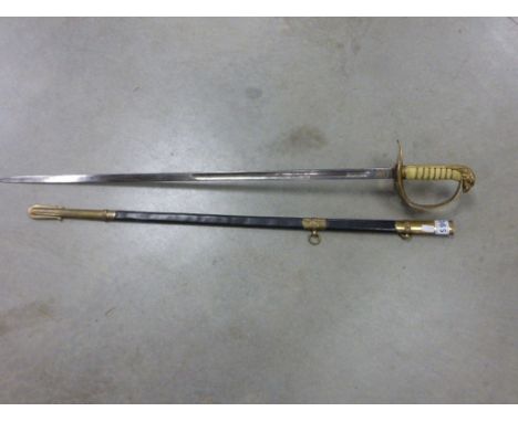 George V RAF dress sword with scabbard and shagreen grip