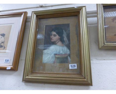 Gilt framed oil painting portrait of a maiden