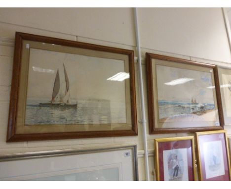 Pair of hand coloured lithograph seascapes after Baldomero Galifre