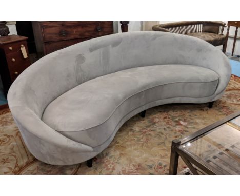 SOFA, 1950s Italian style, grey velvet upholstered, 250cm W. 