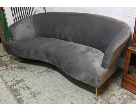 EICHHOLTZ GENOVA SOFA, 210cm W, grey velvet upholstered. 