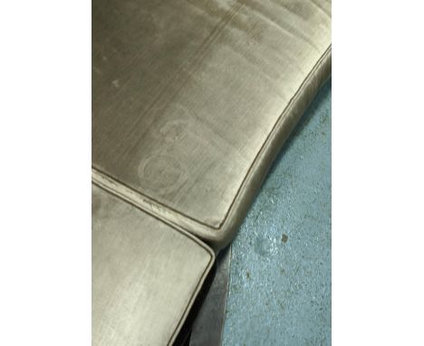 LOUISE BRADLEY ESHER CURVED SOFA, in Jason D'Souza Soft Marble fabric, 335cm W. 