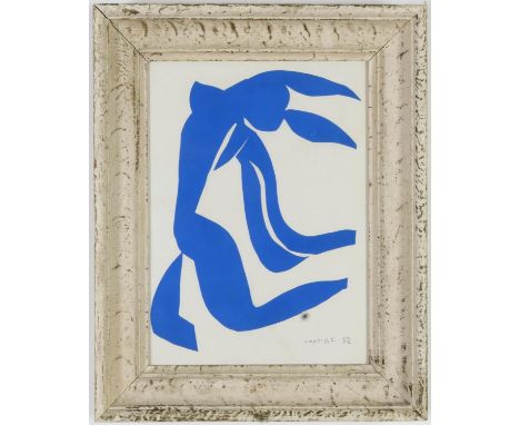 HENRI MATISSE, Nu Bleu 11, signed in the plate, original lithograph from the 1954 edition, after Matisse's cut outs suite: Th