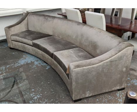 LOUISE BRADLEY ESHER CURVED SOFA, in Jason D'Souza Soft Marble fabric, 335cm W. 
