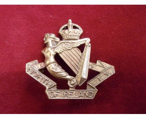 North of Ireland (Imperial Yeomanry) WWI Cap Badge (Brass), two lugs. K&amp;K: 1391
